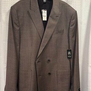 Express Brown Sport Coat with Peaked Lapels